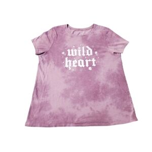 Torrid Wild Heart Clasic Fit Crew Tee - Triblend Tie-Dye Lavender Purple Size 2X